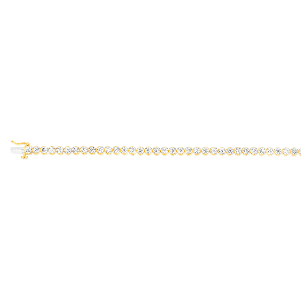 Luminesce Lab Grown 2 Carat Diamond Gold Plated Sterling Silver Bracelet - Image 2