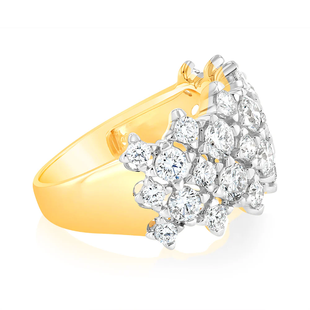 Luminesce Lab Grown 2 Carat Diamond Ring in  9ct Yellow Gold - Image 2