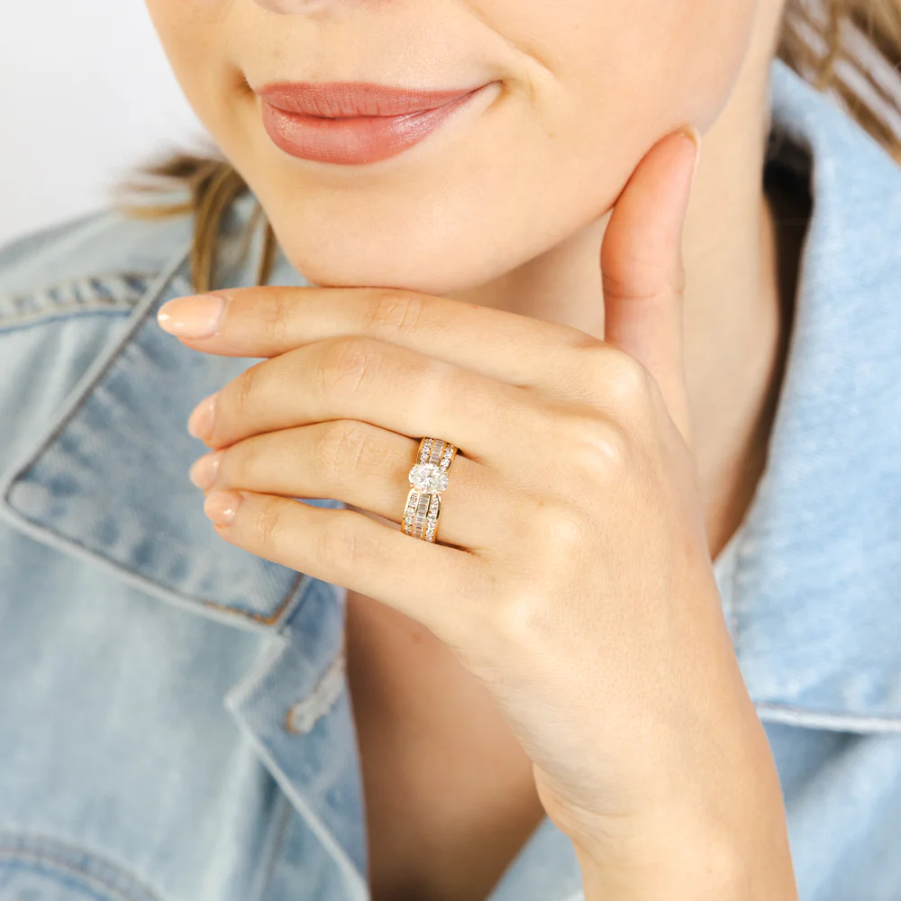 Luminesce Lab Grown 2 Carat Diamond Ring in 9ct Yellow Gold - Image 3