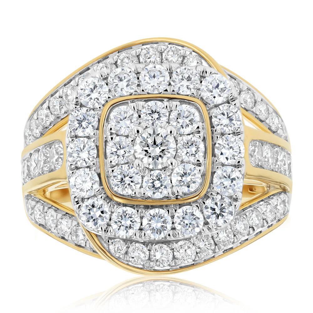 Luminesce Lab Grown 2 Carat Diamond Ring in 9ct Yellow Gold - Image 2