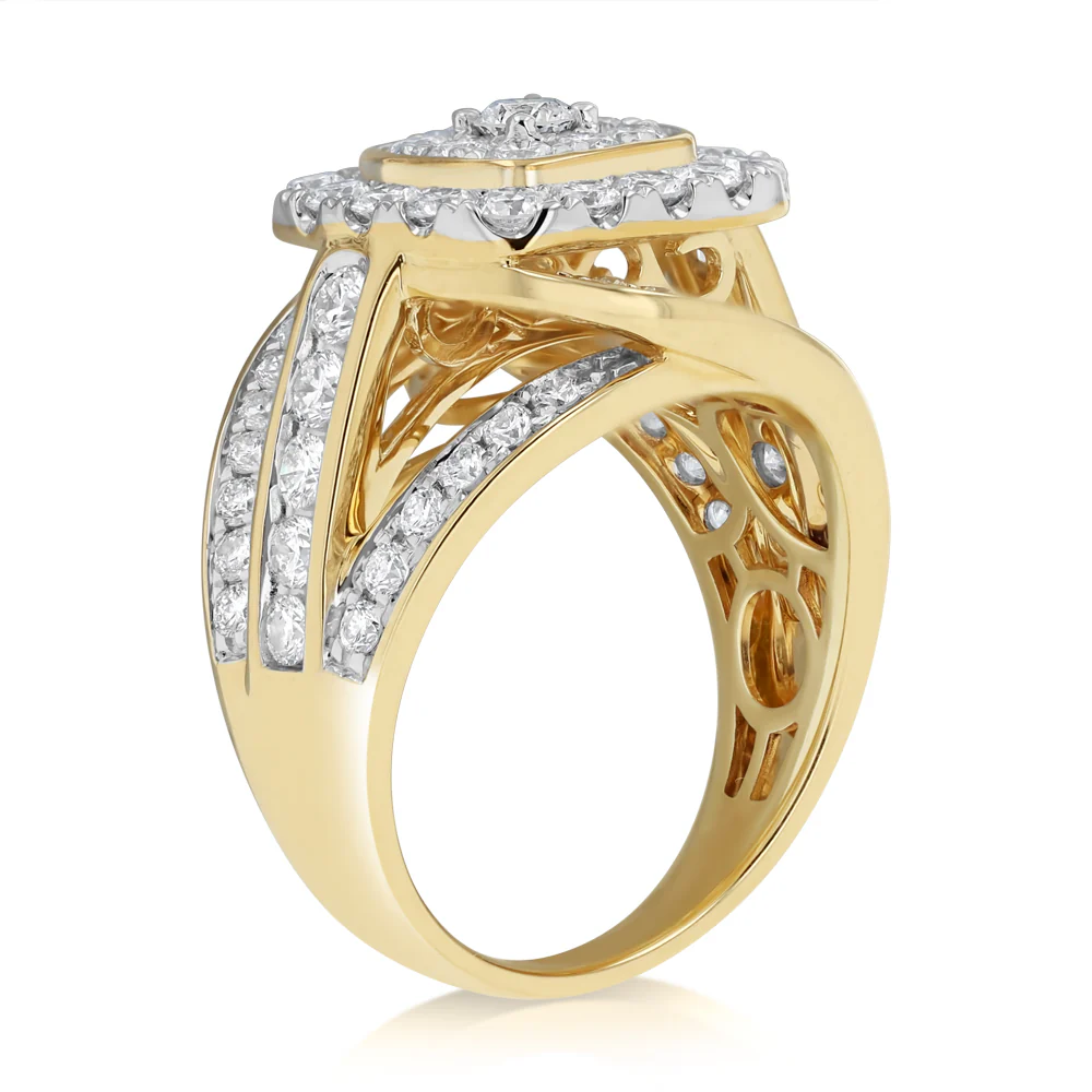 Luminesce Lab Grown 2 Carat Diamond Ring in 9ct Yellow Gold - Image 3