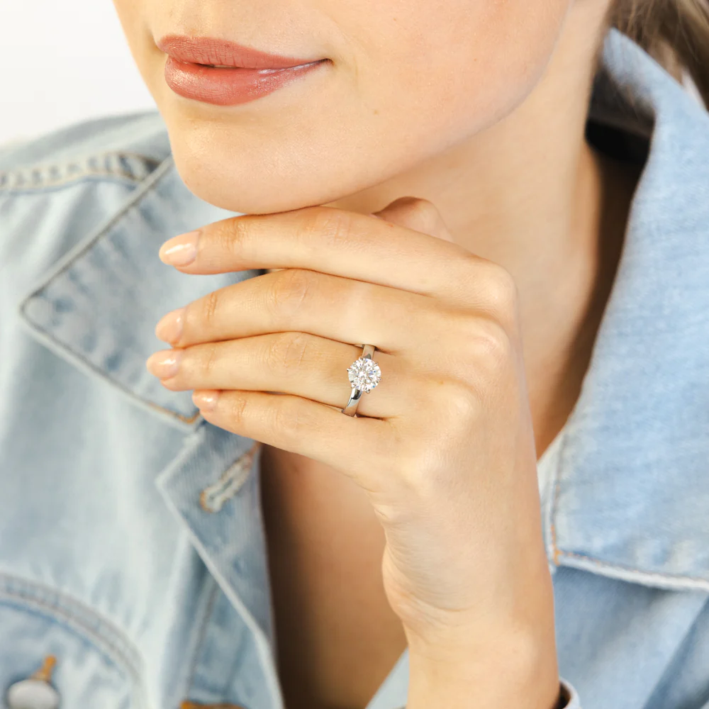 Luminesce Lab Grown 2 Carat Diamond Solitaire Ring in Platinum - Image 4