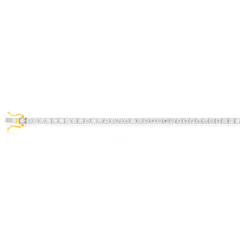 Luminesce Lab Grown 2 Carat Diamond Tennis Bracelet in 9ct Yellow Gold - Image 2