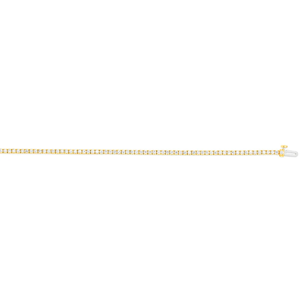 Luminesce Lab Grown 2 Carat Diamond Tennis Bracelet in 9ct Yellow Gold - Image 2