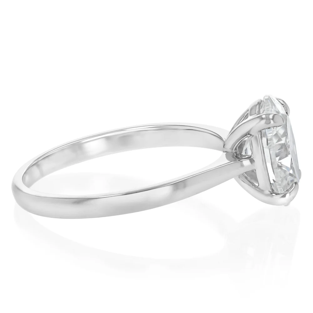 Luminesce Lab Grown 2 Carats Certified Oval Diamond Solitaire Ring in 18ct White Gold - Image 2