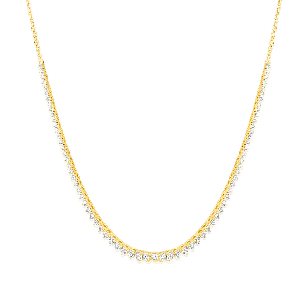 Luminesce Lab Grown 2 Carats Diamond Cable Chain Necklace in 9ct Yellow Gold - Image 2