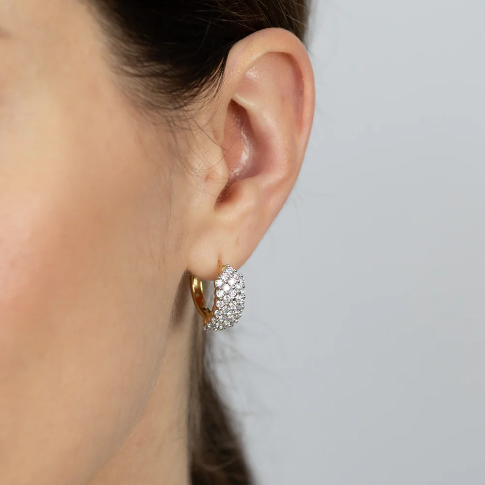 Luminesce Lab Grown 2 Carats Diamond Earrings in Gold Plated Sterling Silver - Image 2