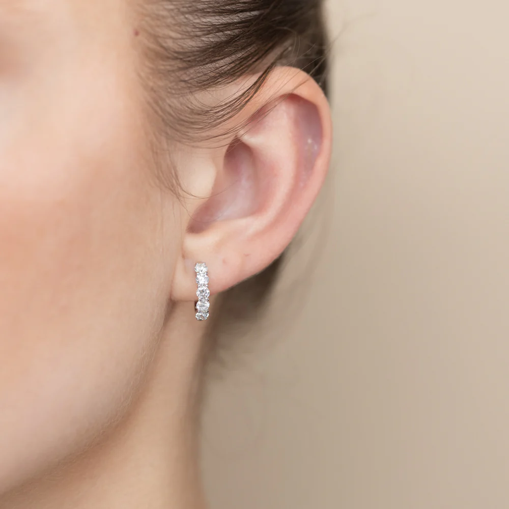 Luminesce Lab Grown 2 Carats Diamond Hoop Earrings in Sterling Silver - Image 2