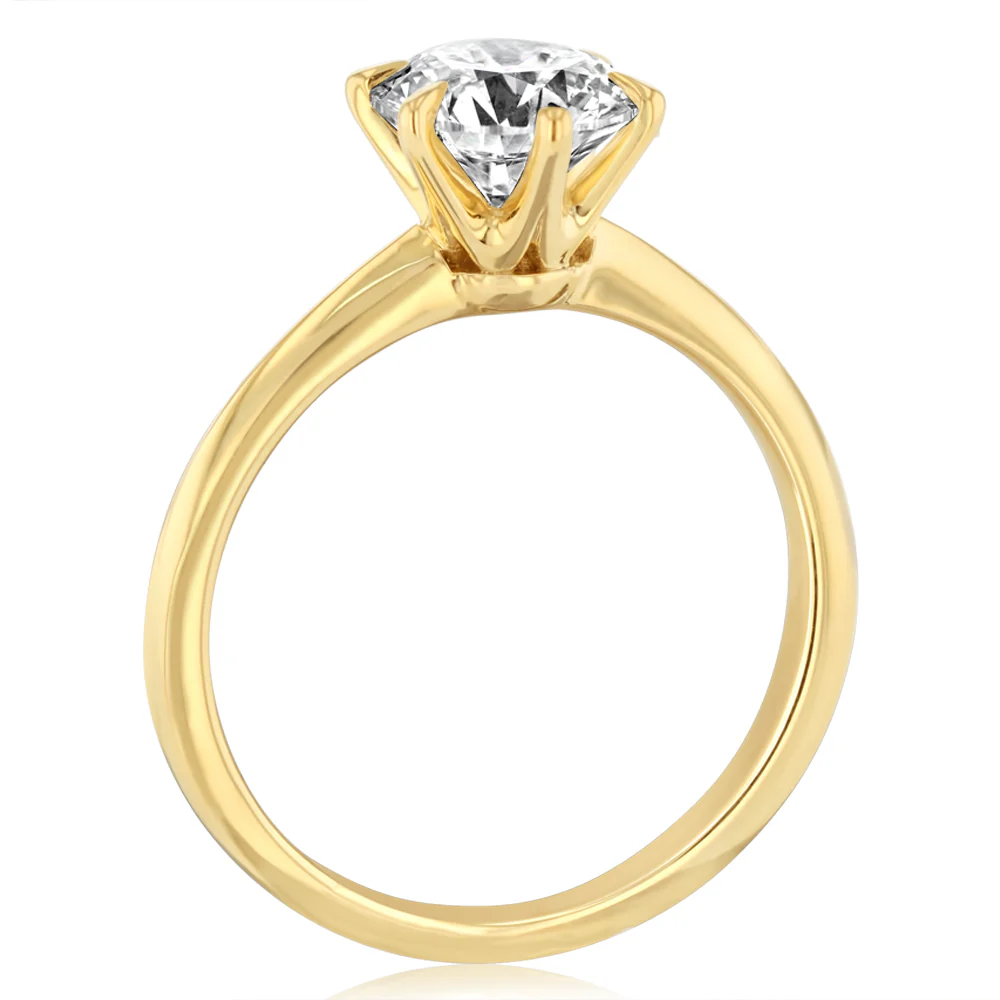 Luminesce Lab Grown 2 Carats Diamond Solitaire Ring in 9ct Yellow Gold - Image 3
