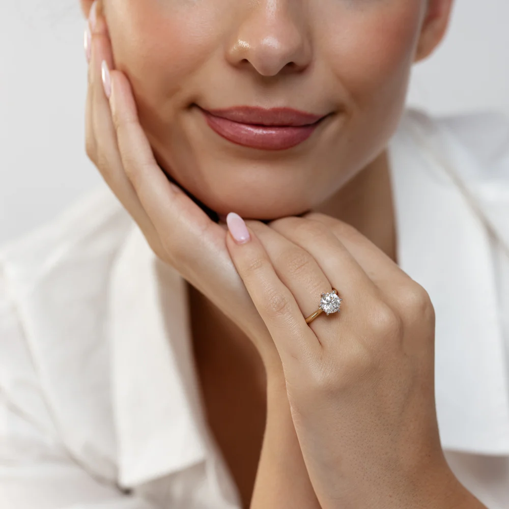 Luminesce Lab Grown 2 Carats Diamond Solitaire Ring in 9ct Yellow Gold - Image 4