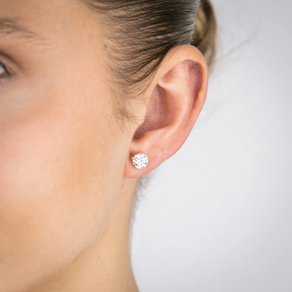 Luminesce Lab Grown 2 Carats Diamond Stud Earrings in 9ct Yellow Gold - Image 2