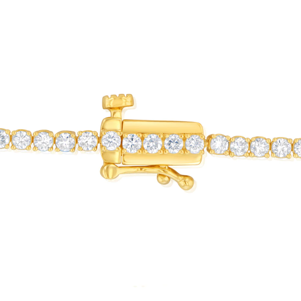 Luminesce Lab Grown 2 Carats Diamond Tennis Bracelet in Gold Plated Silver - Image 3