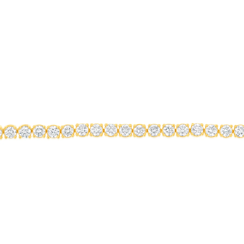 Luminesce Lab Grown 2 Carats Diamond Tennis Bracelet in Gold Plated Silver - Image 4