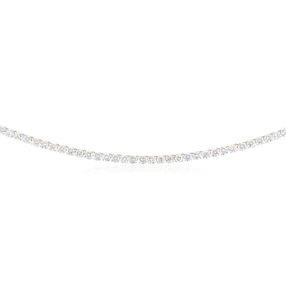 Luminesce Lab Grown 20 Carats Diamond Tennis Necklace in 9ct Yellow Gold - Image 2
