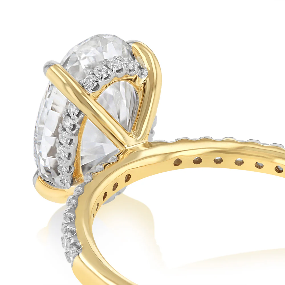 Luminesce Lab Grown 3.20 Carat Diamond Oval Ring in 9ct Yellow Gold - Image 4