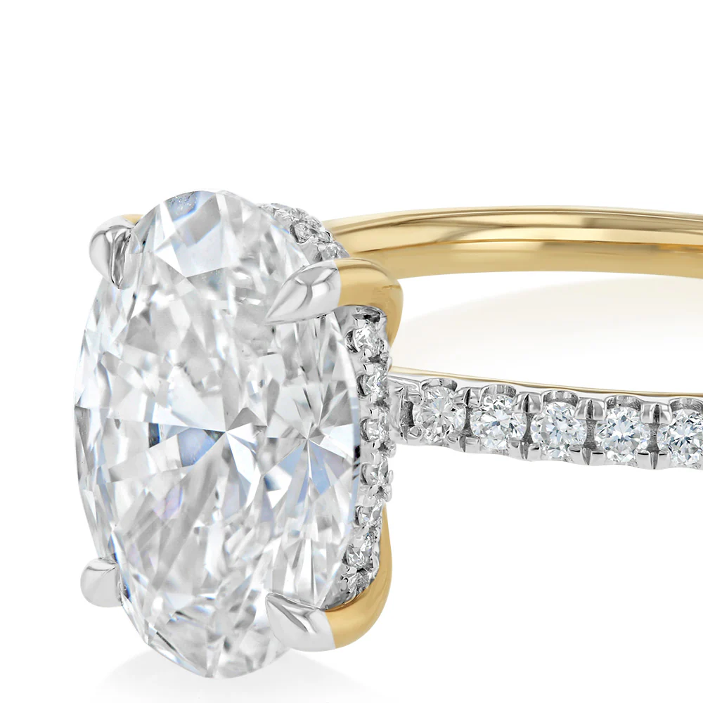 Luminesce Lab Grown 3.20 Carat Diamond Oval Ring in 9ct Yellow Gold - Image 5