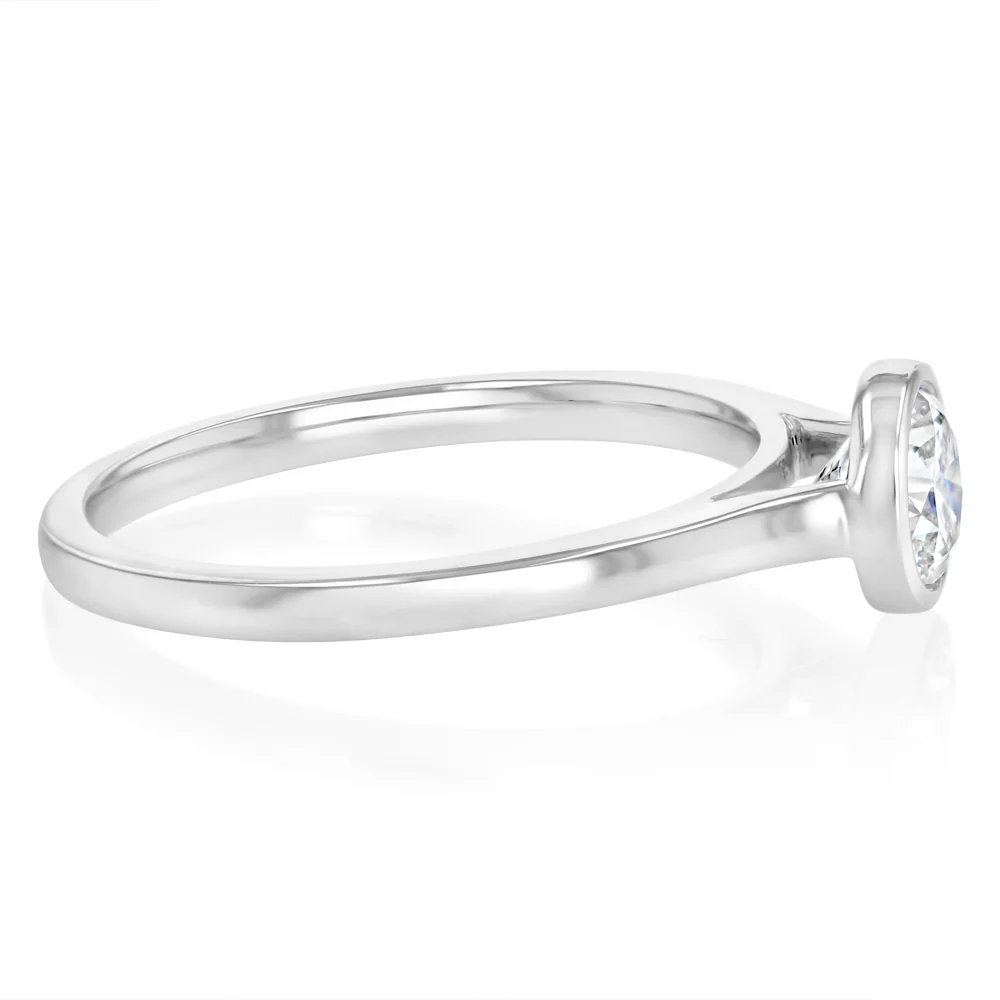 Luminesce Lab Grown 3/4 Carat Diamond Bezel Solitaire Ring in Sterling Silver - Image 2