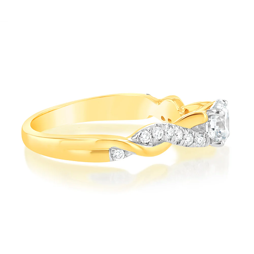 Luminesce Lab Grown 3/4 Carat Diamond Engagement Ring in 9ct Yellow Gold - Image 2