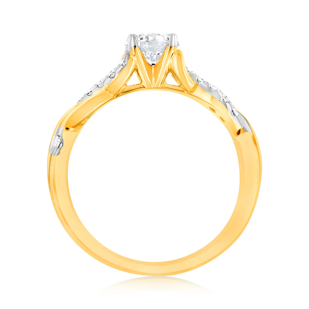 Luminesce Lab Grown 3/4 Carat Diamond Engagement Ring in 9ct Yellow Gold - Image 4