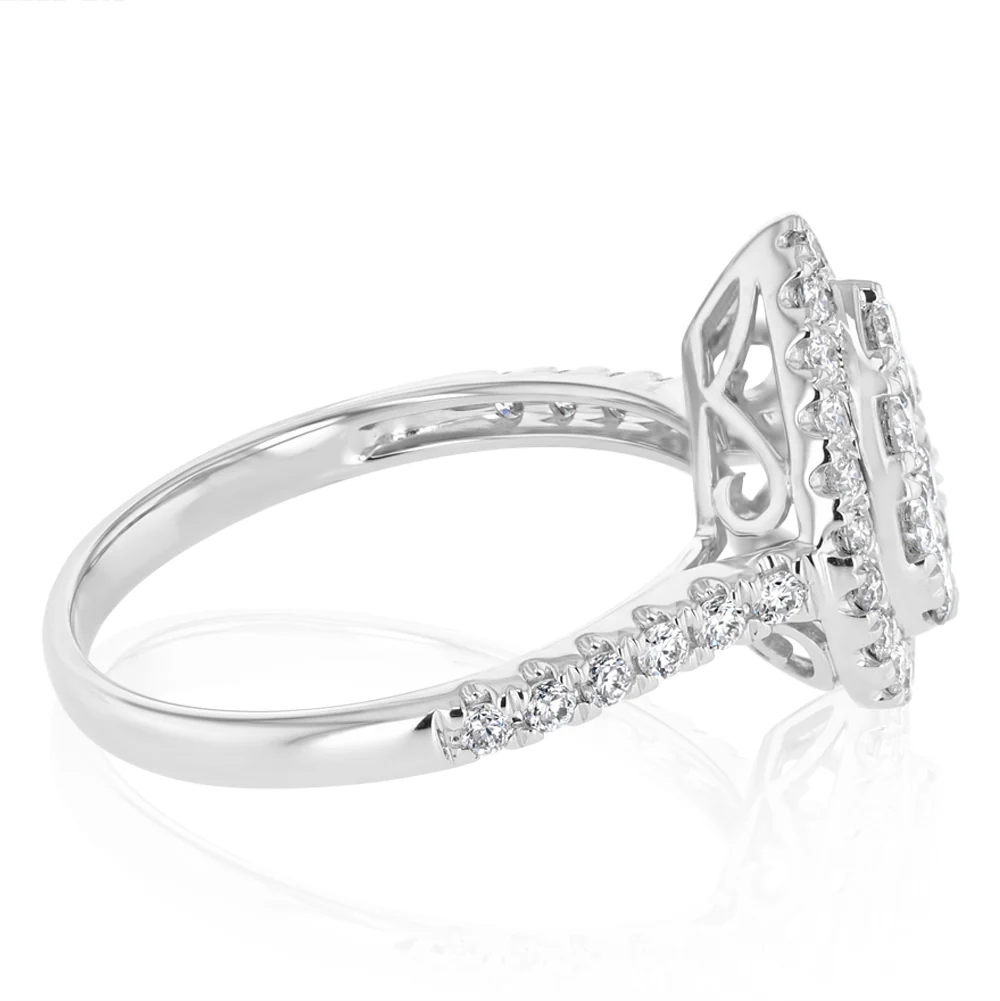 Luminesce Lab Grown 3/4 Carat Diamond Pear Shaped Ring in 9ct White Gold - Image 2