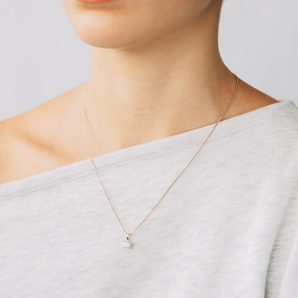 Luminesce Lab Grown 3/4 Carat Diamond Pendant in 9ct Yellow and White Gold - Image 2