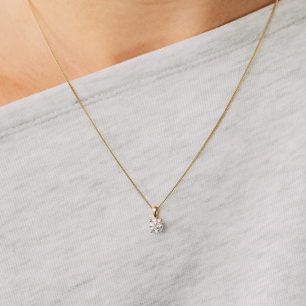 Luminesce Lab Grown 3/4 Carat Diamond Pendant in 9ct Yellow and White Gold - Image 3