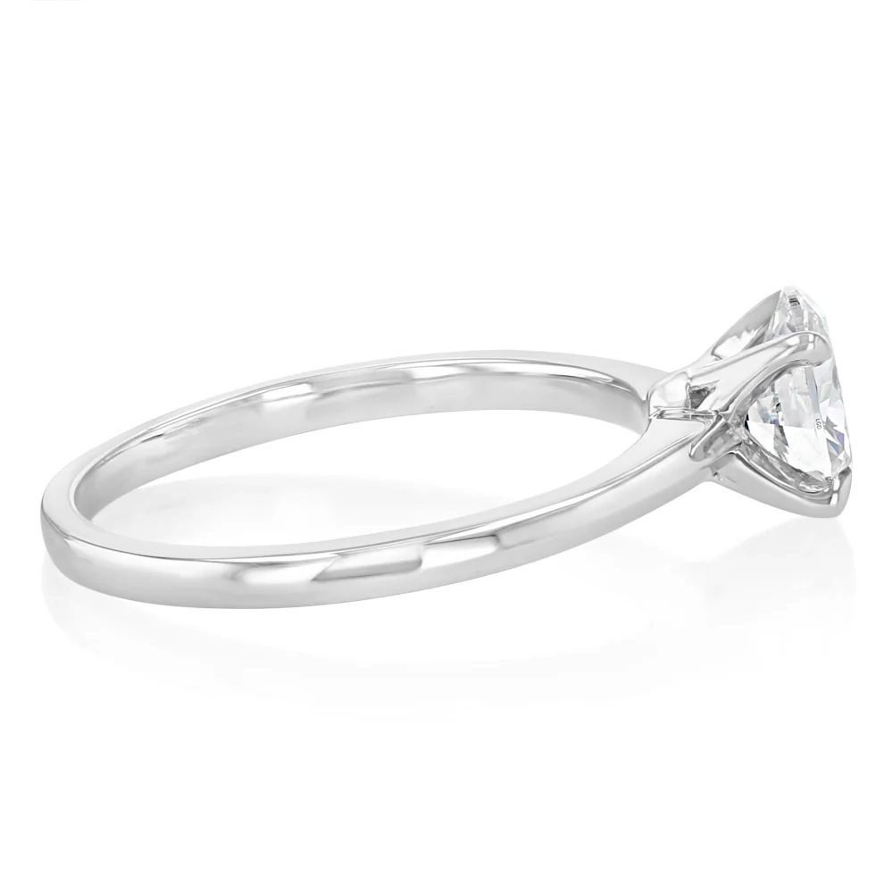 Luminesce Lab Grown 3/4 Carat Diamond Solitaire Oval Ring in Sterling Silver - Image 2