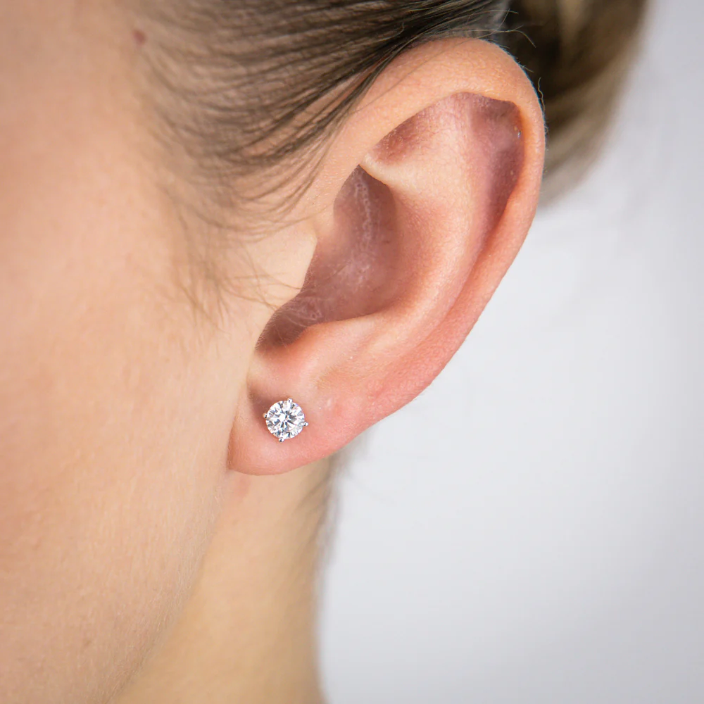 Luminesce Lab Grown 3/4 Carat Diamond Stud Earrings in 9ct White Gold - Image 2