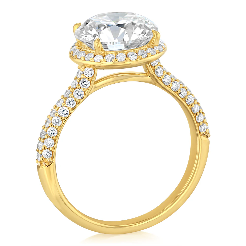 Luminesce Lab Grown 3.5 Carats with 3 Carats Center Diamond in 9ct Yellow Gold - Image 3