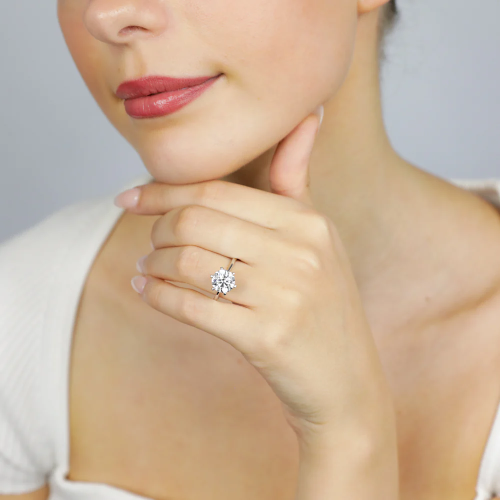 Luminesce Lab Grown 3 Carat Certified Ring in 18ct White Gold - Image 4