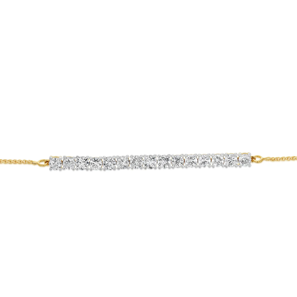Luminesce Lab Grown 3 Carat Diamond Bolo Bracelet in Gold Plated Sterling Silver - Image 2