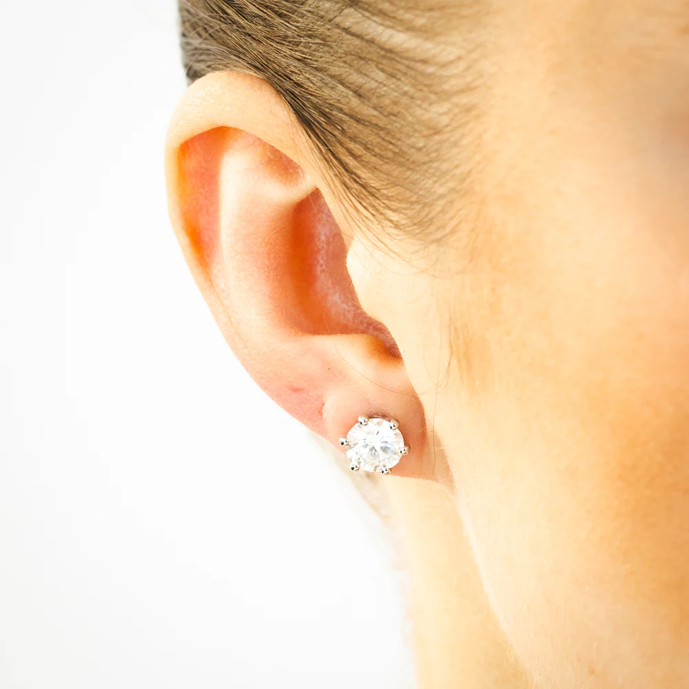 Luminesce Lab Grown 3 Carat Diamond Stud Earrings in Platinum - Image 2