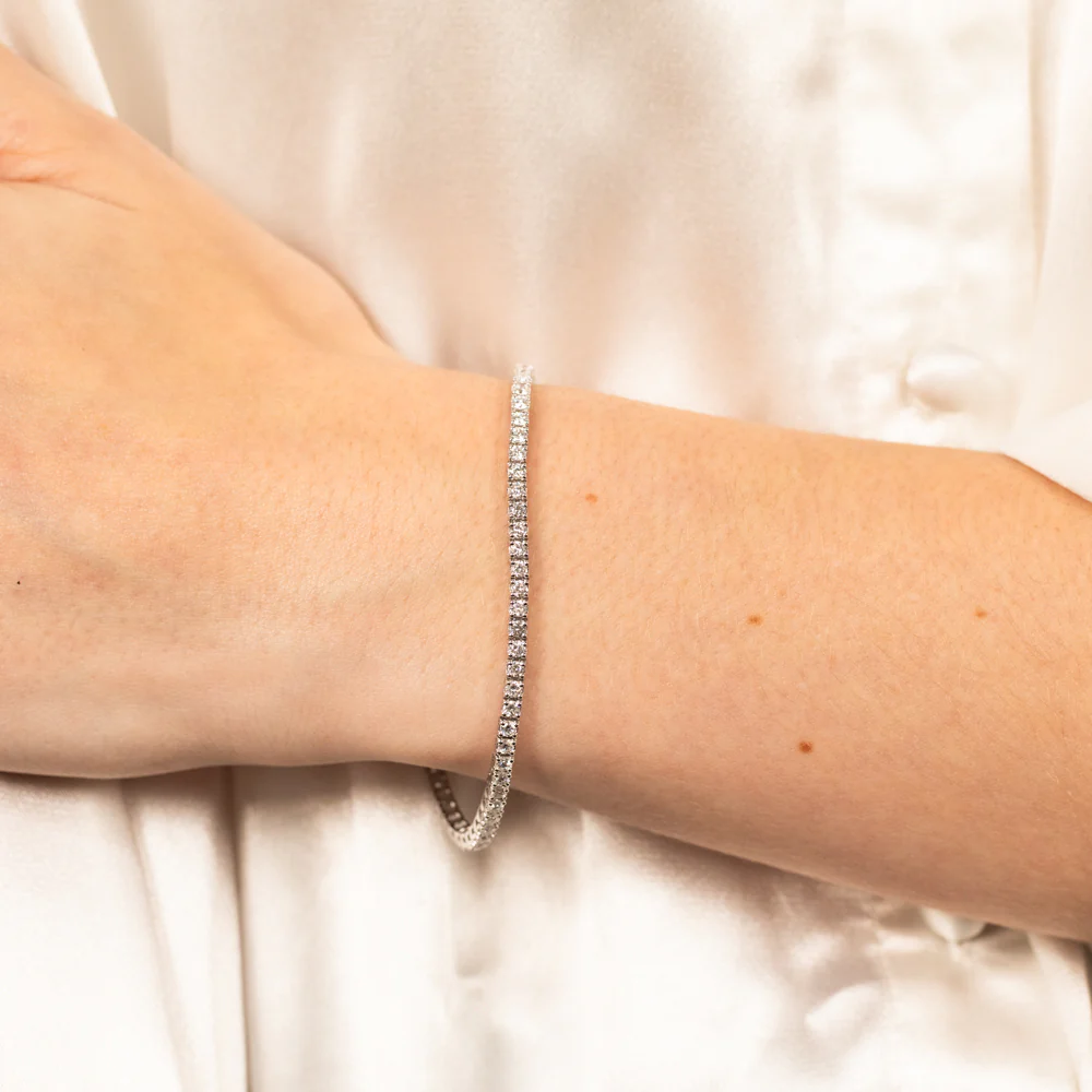 Luminesce Lab Grown 3 Carat Diamond Tennis Bracelet in 9ct White Gold - Image 3