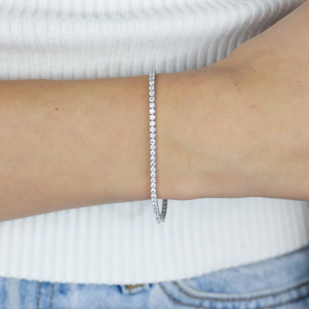 Luminesce Lab Grown 3 Carat Diamond Tennis Bracelet in 9ct White Gold - Image 3