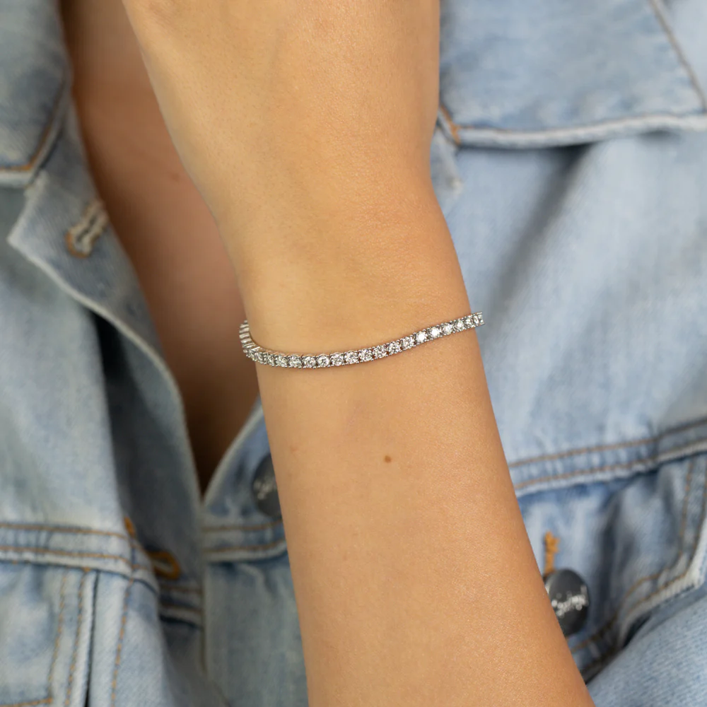 Luminesce Lab Grown 3 Carat Diamond Tennis Bracelet in 9ct White Gold - Image 5