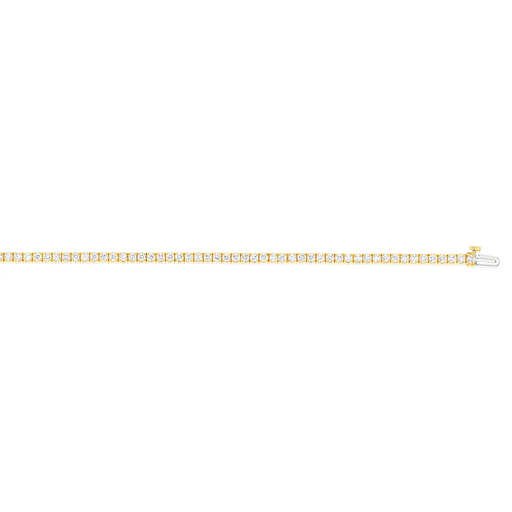 Luminesce Lab Grown 3 Carat Diamond Tennis Bracelet in 9ct Yellow Gold - Image 2