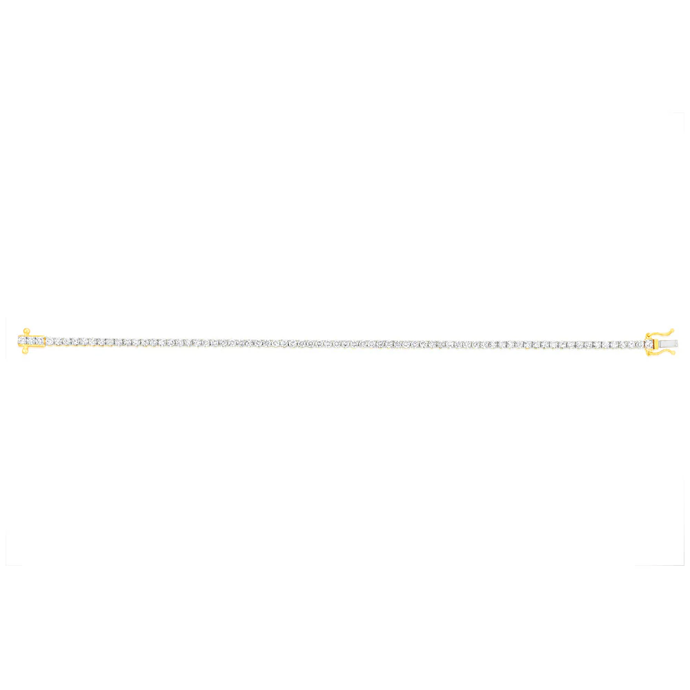 Luminesce Lab Grown 3 Carat Diamond Tennis Bracelet in 9ct Yellow Gold - Image 2