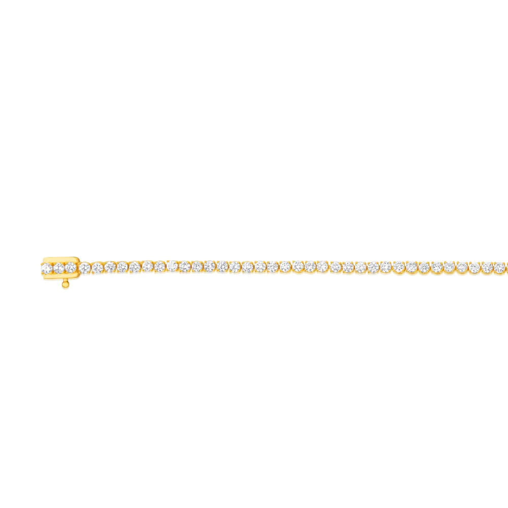 Luminesce Lab Grown 3 Carat Diamond Tennis Bracelet in Gold Plated Silver - Image 2