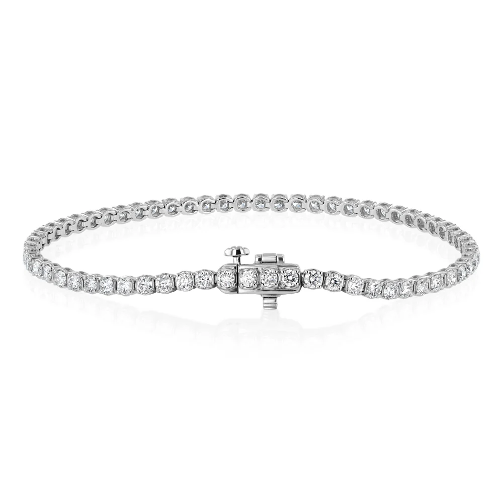 Luminesce Lab Grown 3 Carat Diamond Tennis Bracelet in Platinum - Image 4