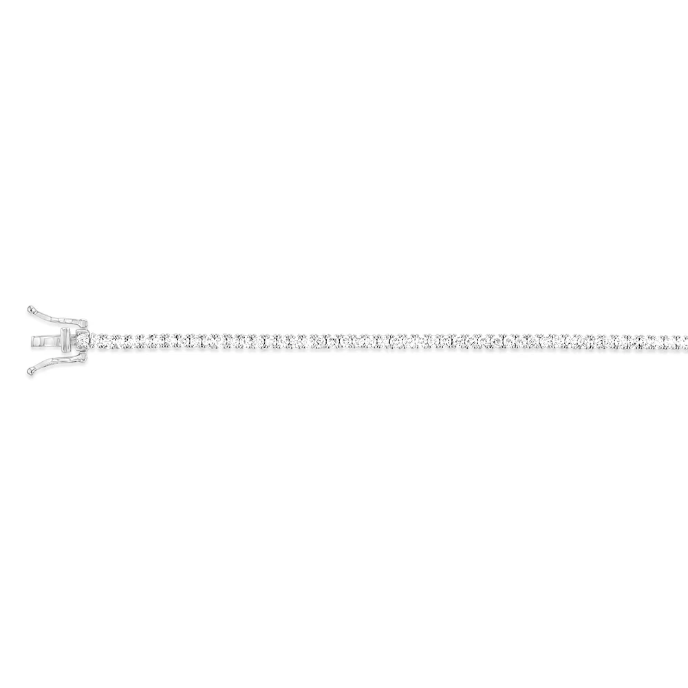 Luminesce Lab Grown 3 Carat Diamond Tennis Bracelet in Sterling Silver - Image 2