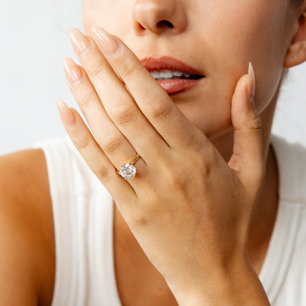 Luminesce Lab Grown 3 Carats Certified Diamond Solitaire Ring in 18ct Yellow Gold - Image 3