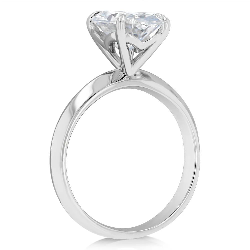 Luminesce Lab Grown 3 Carats Diamond Oval Solitaire Ring in Platinum - Image 3