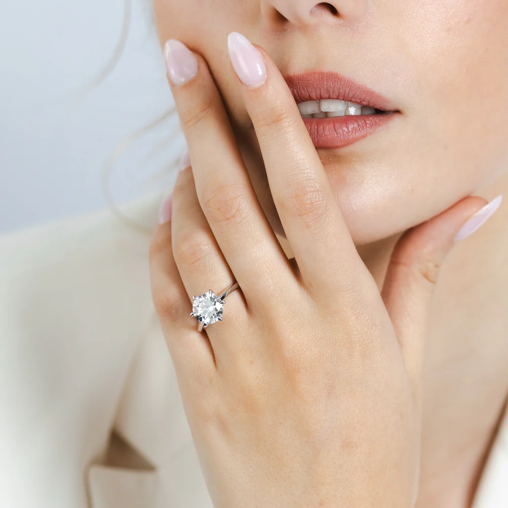 Luminesce Lab Grown 3 Carats Diamond Solitaire Ring in 9ct White Gold - Image 3