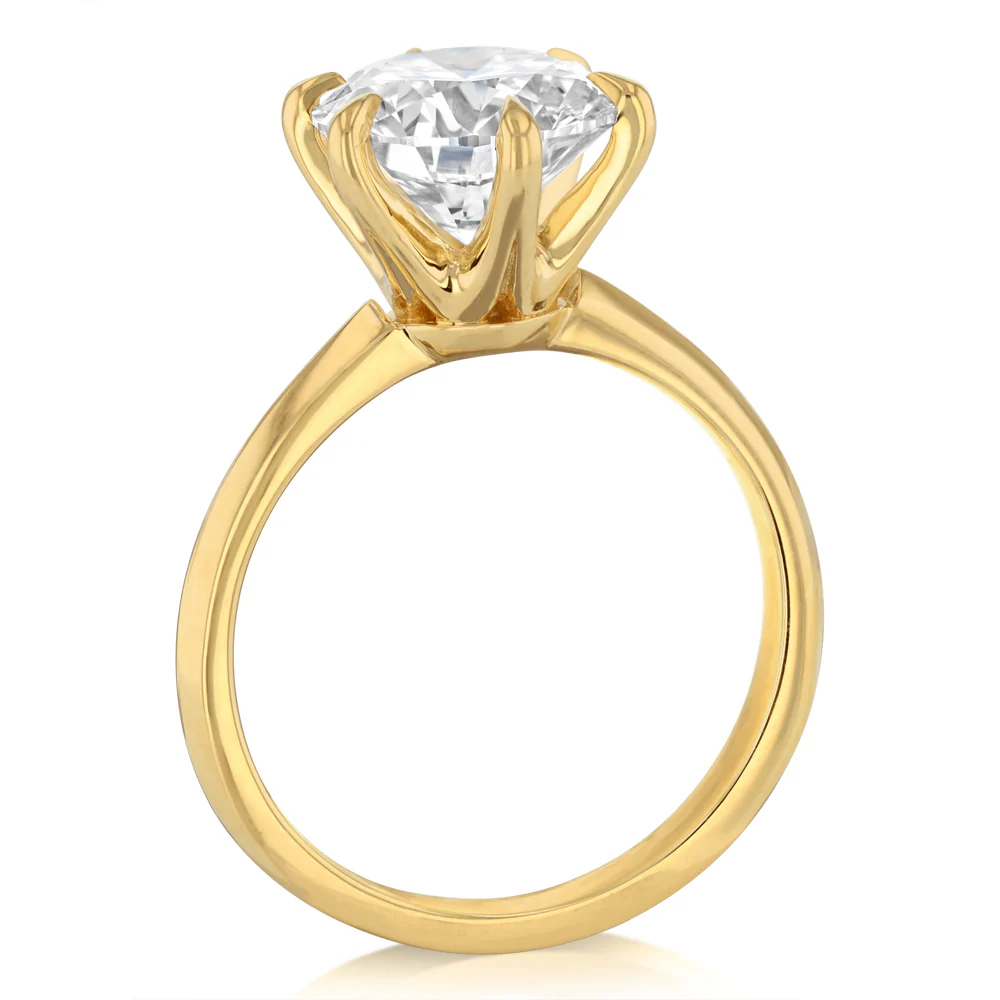 Luminesce Lab Grown 3 Carats Diamond Solitaire Ring in 9ct Yellow Gold - Image 3