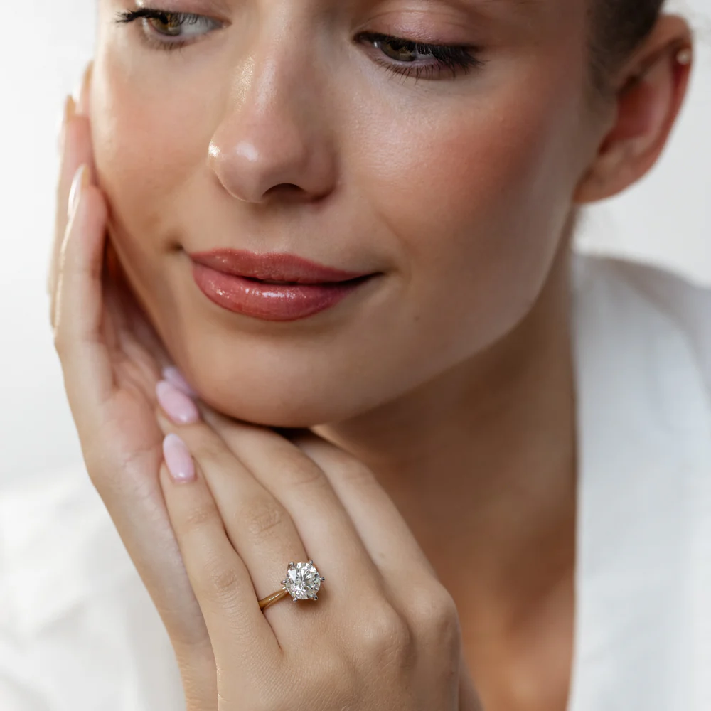 Luminesce Lab Grown 3 Carats Diamond Solitaire Ring in 9ct Yellow Gold - Image 4