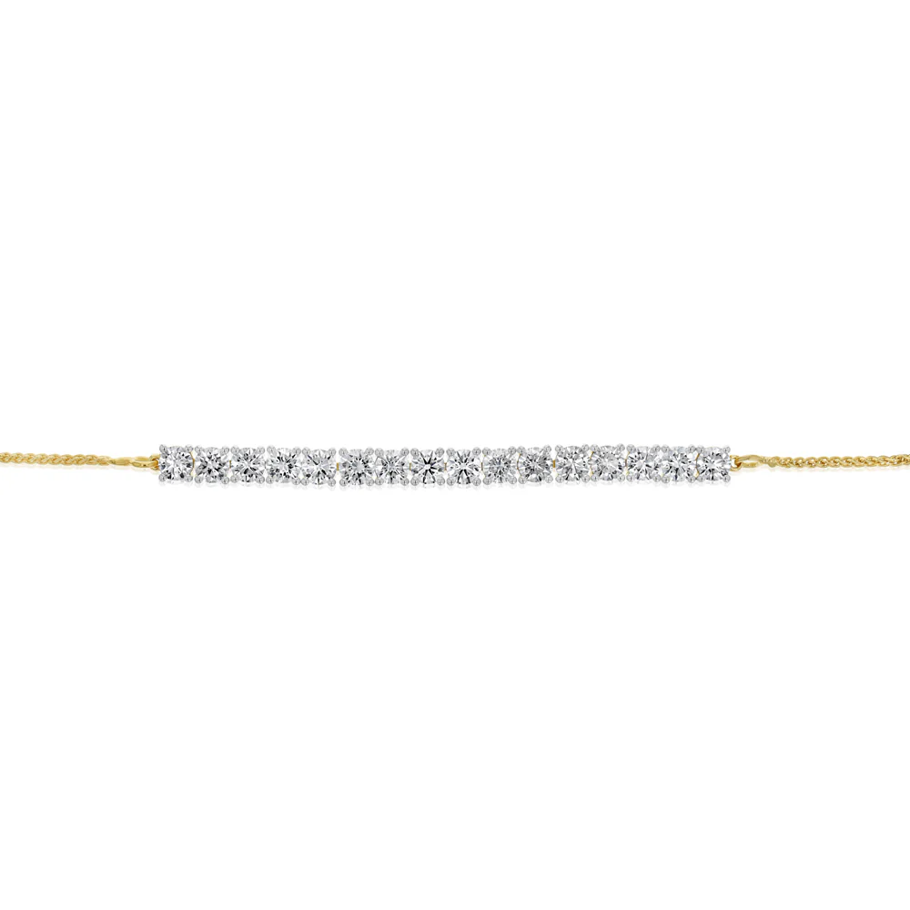 Luminesce Lab Grown 4 Carat Diamond Bolo Bracelet in Gold Plated Sterling Silver - Image 2