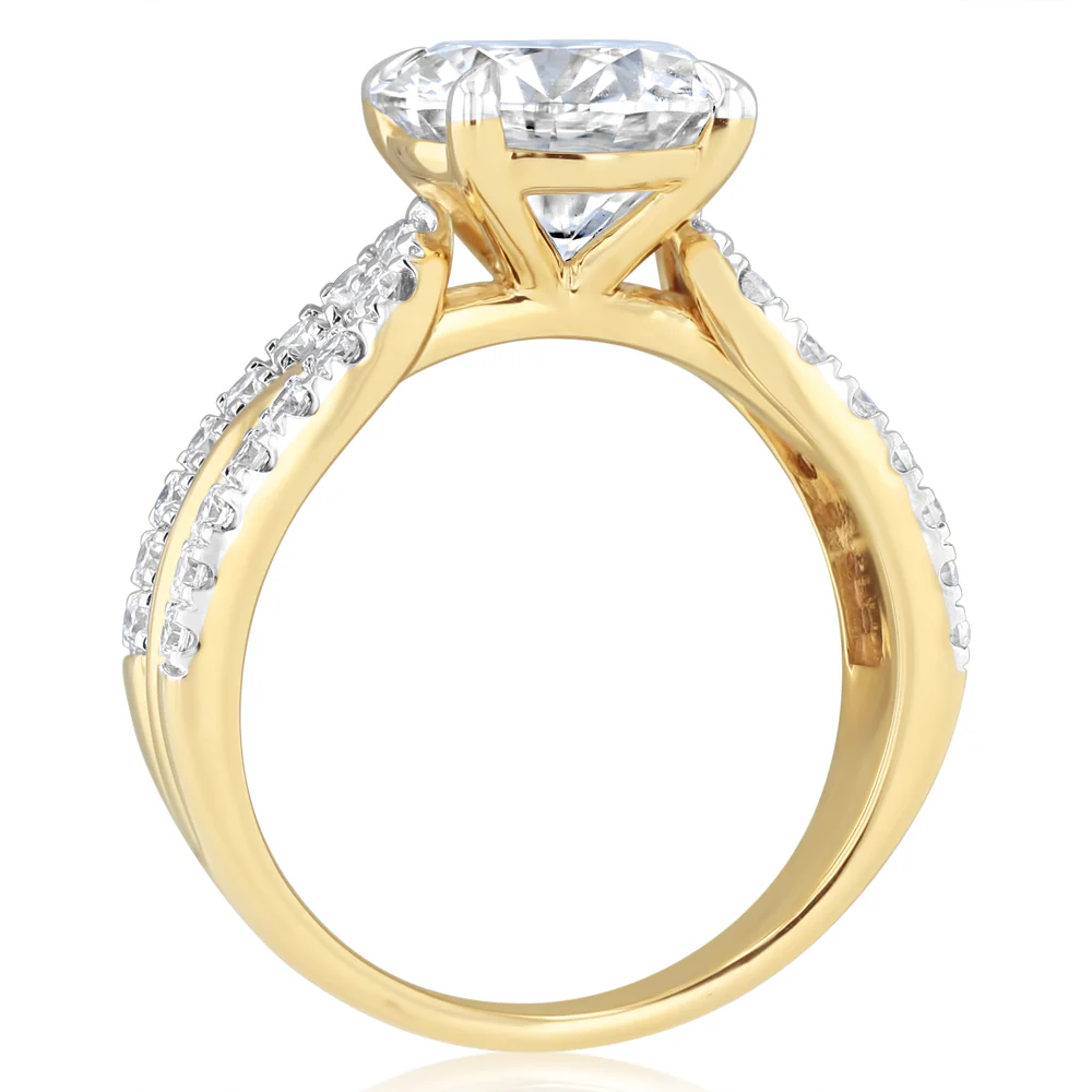Luminesce Lab Grown 4 Carat Diamond Ring in 9ct Yellow Gold - Image 3