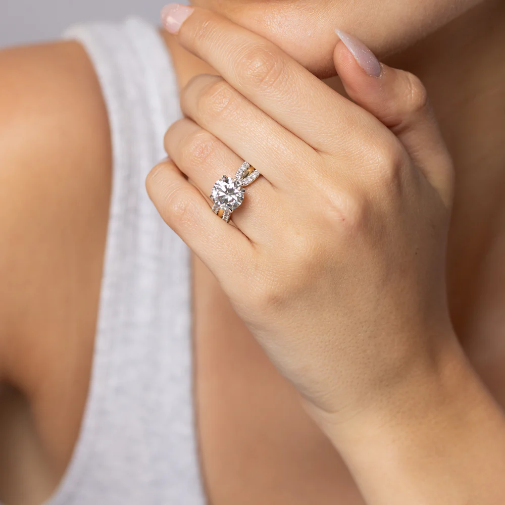 Luminesce Lab Grown 4 Carat Diamond Ring in 9ct Yellow Gold - Image 4