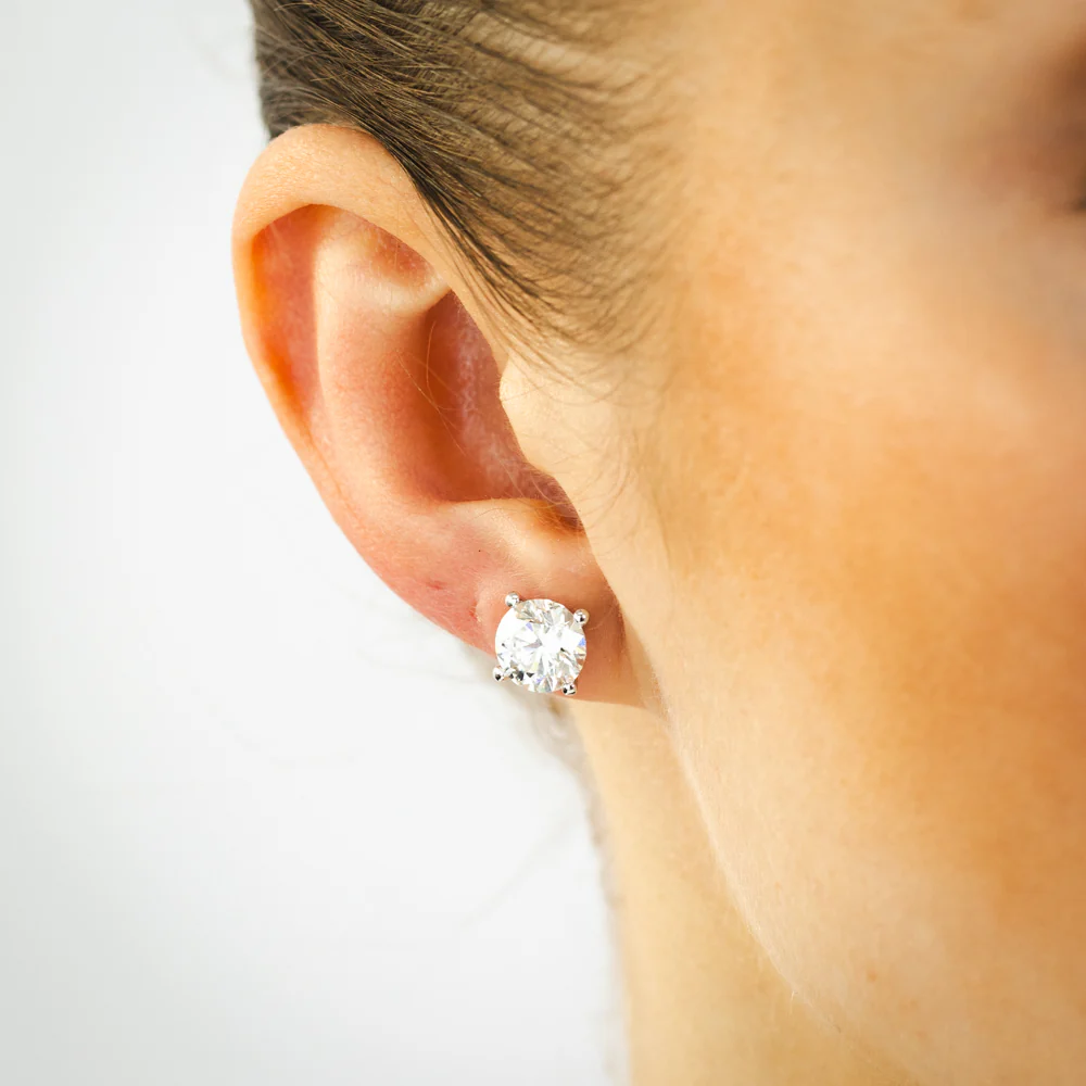 Luminesce Lab Grown 4 Carat Diamond Stud Earrings in 9ct White Gold - Image 2