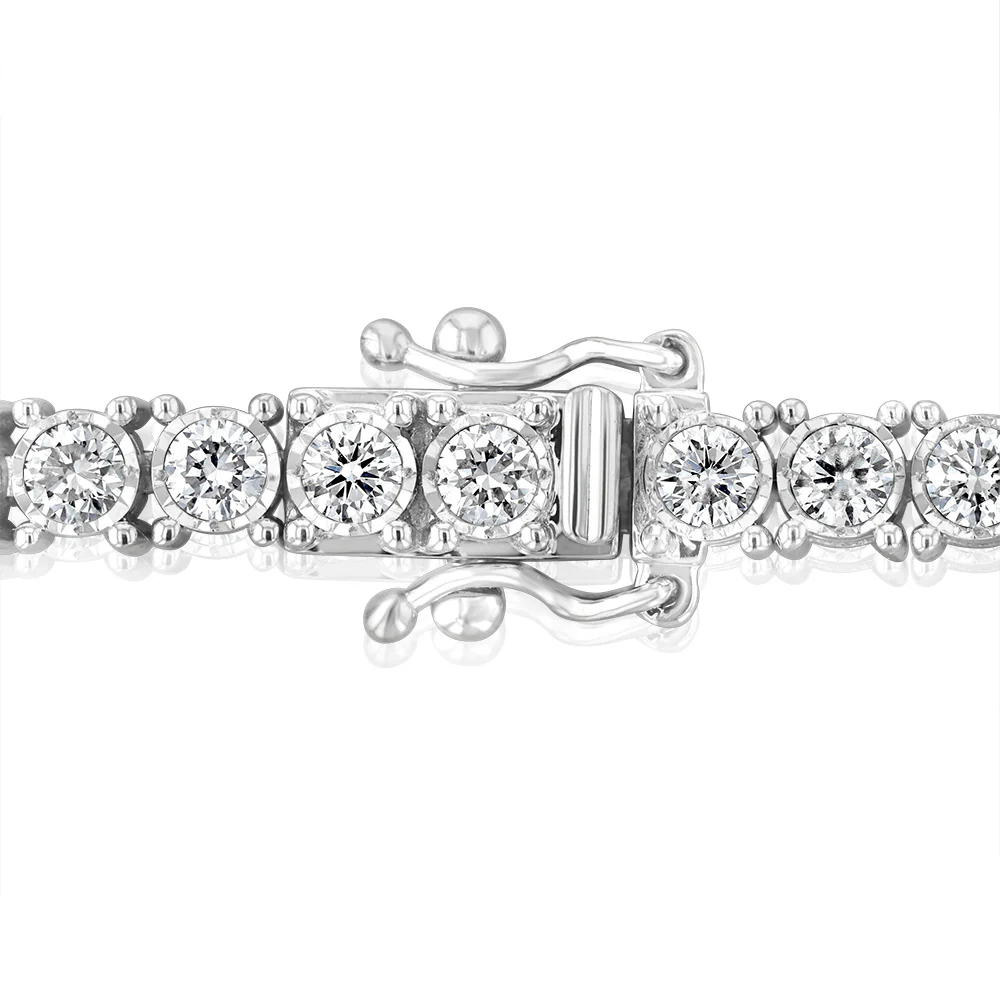 Luminesce Lab Grown 4 Carat Diamond Tennis Bracelet in 9ct White Gold - Image 3
